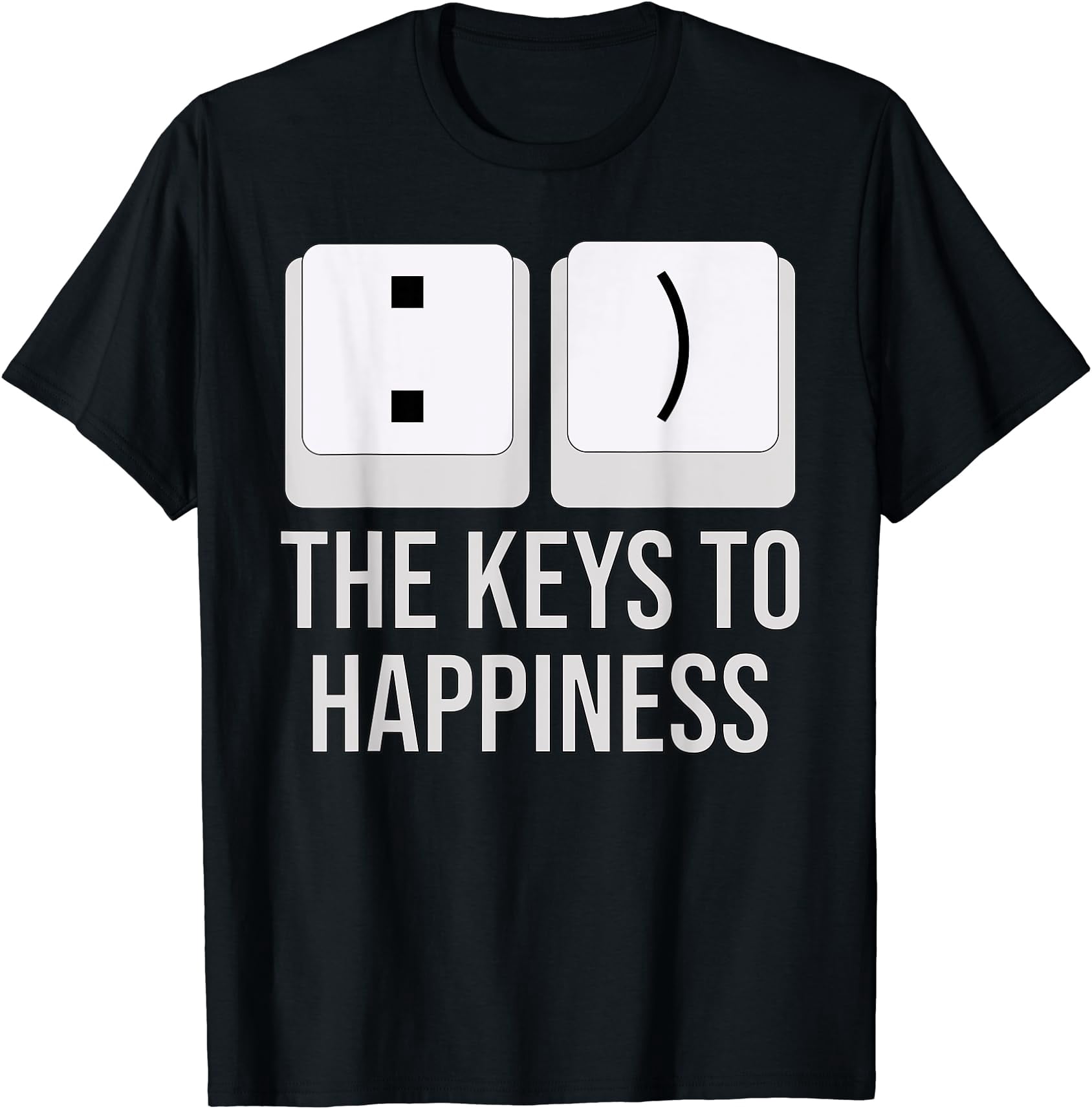 The Keys To Happiness Positive Keyboard Computer Pun T-Shirt - Walmart.com