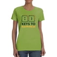 thumbnail image 1 of The Keys To Happiness T-Shirt Women -Smartprints Designs, Female x-Large, 1 of 4