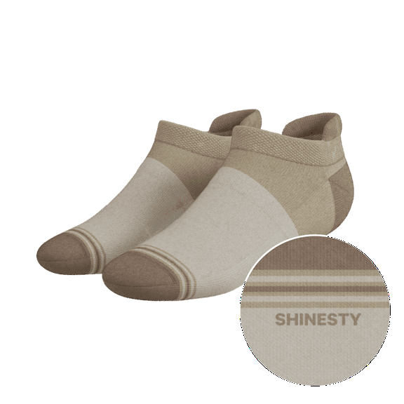 The Khaki - Shinesty Tan Color Block Heel Hammock Ankle Socks Large