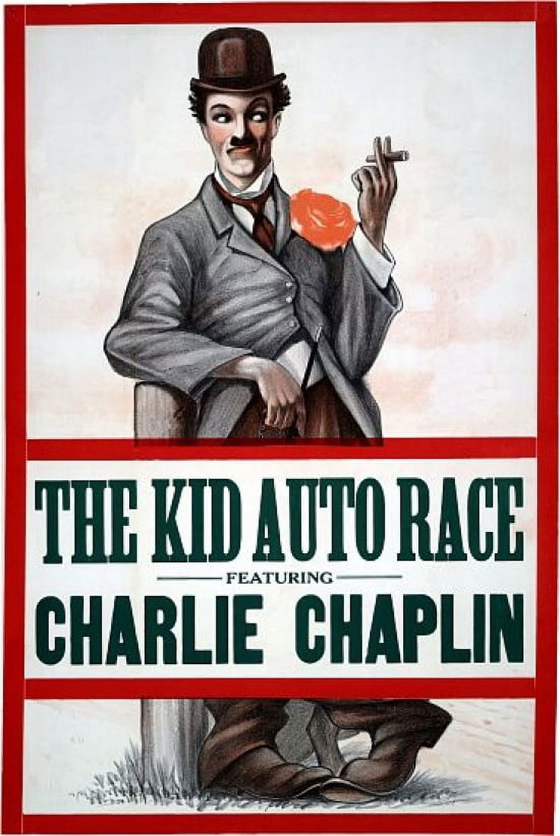 The Kid Auto Race Charlie Chaplin Vintage Movie Canvas Art - (18 x 24)