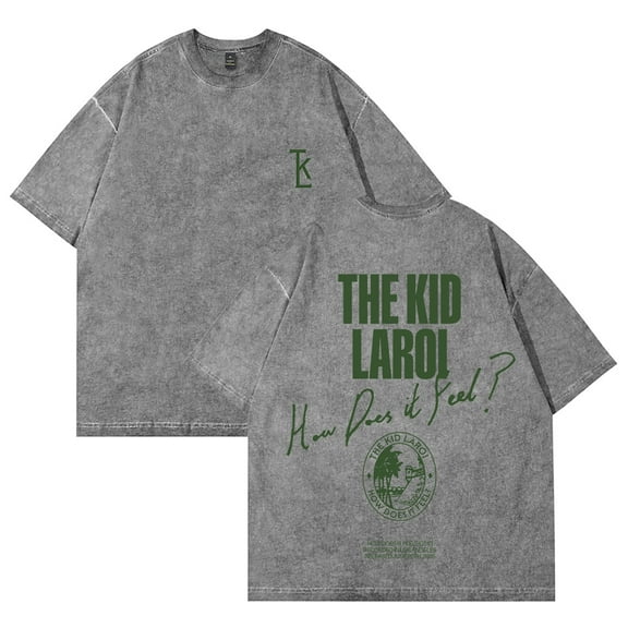 The Kid LAROI How Does It Feel Washed Cotton Tee Women Men Short Sleeve Casual Streetwear T-shirt