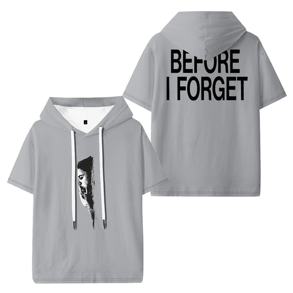 The Kid LAROI Merch Before I Forget Hooded T-shirt Unisex Short Sleeve Tee Casual Trendy Tops