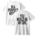 thumbnail image 1 of The Kid LAROI Perfect World Cotton Tee Women Men Short Sleeve Round Neck Casual Streetwear T-shirt, 1 of 2