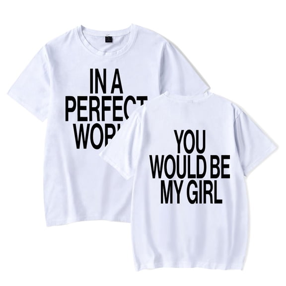 The Kid LAROI Perfect World Tee Women Men Short Sleeve Crewneck Casual Streetwear T-shirt