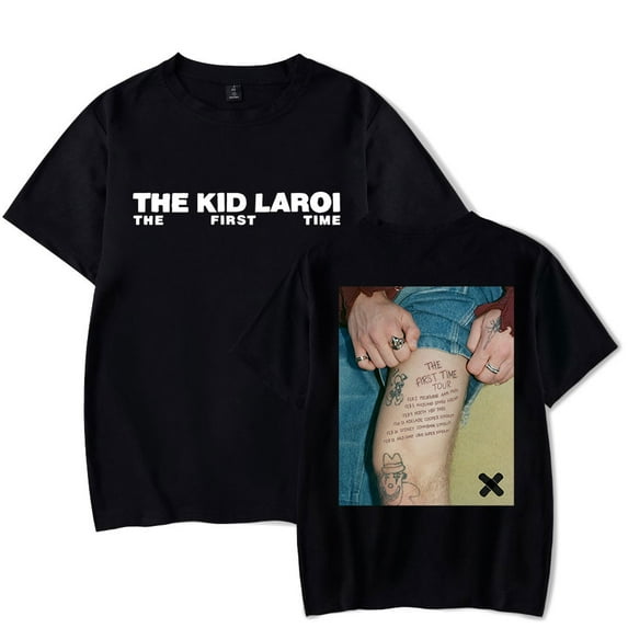 The Kid LAROI The First Time T-Shirt Rapper Tour Merch Women Men Fashion Short Sleeve Tee