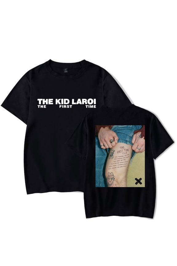 The Kid LAROI The First Time T-Shirt Rapper Tour Merch Women Men Fashion Short Sleeve Tee