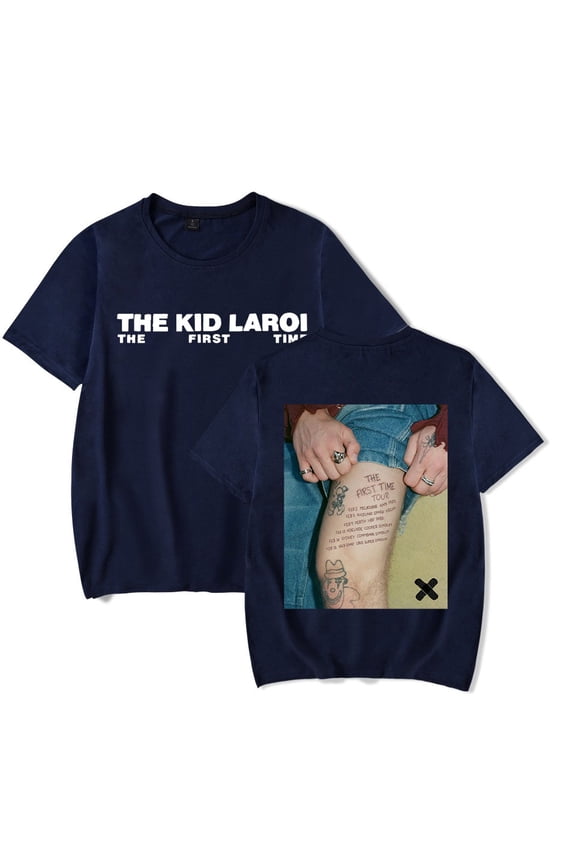 The Kid LAROI The First Time T-Shirt Rapper Tour Merch Women Men Fashion Short Sleeve Tee