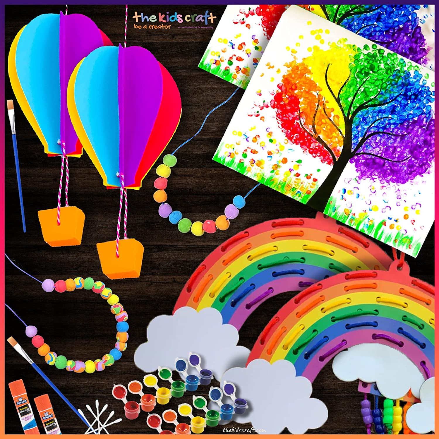 The Kids Craft, Cherish The Rainbow DIY Crafts Box for Kids (4 Crafts), Ages: 3 to 9 Years old