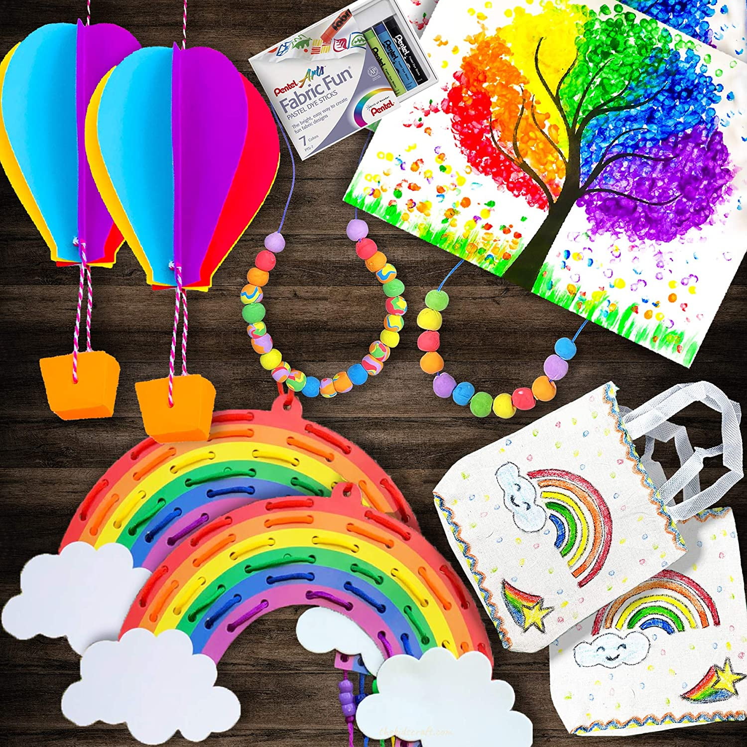 The Kids Craft, Cherish The Rainbow DIY Crafts Box for Kids (5 Crafts), Ages: 3 to 9 Years old