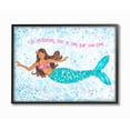 thumbnail image 1 of The Kids Room By Stupell Be Enchanting Blue and Pink Swimming Mermaid Framed Texturized Art, 1 of 7