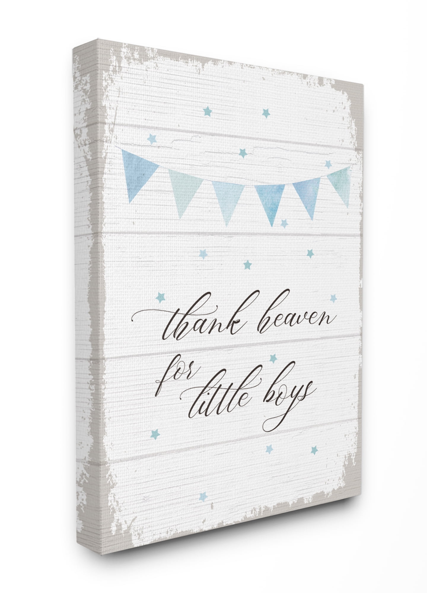 Thank Heaven for Little Boys Blue and White Canvas Wall Art
