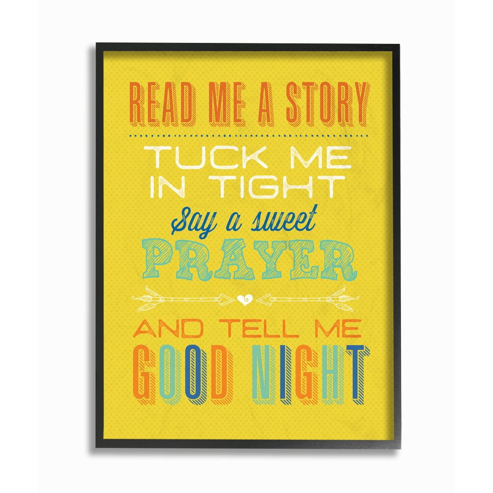 The Kids Room By Stupell Bright Yellow Read Me A Story Mod Lettered Typography Framed Giclee Texturized Art, 11 x 14