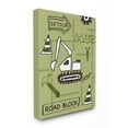 thumbnail image 1 of The Kids Room By Stupell Detour Green Bulldozer Road Block Construction Zone Canvas Wall Art, 1 of 2