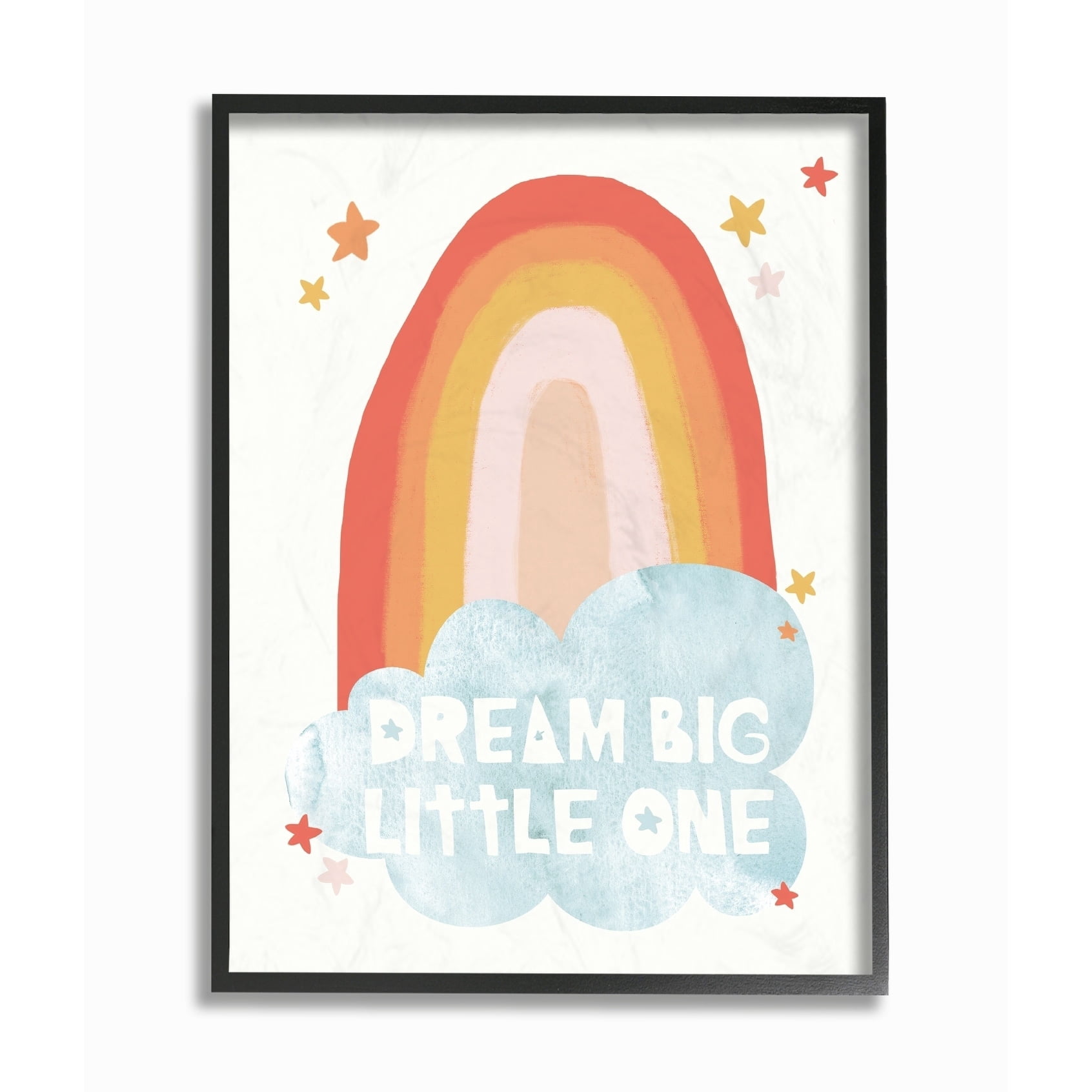 The Kids Room By Stupell Dream Big Little One Mod Orange Rainbow Framed Art, 11 x 14, Design By Artist Daphne Polselli 11 x 14