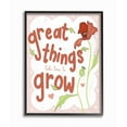 thumbnail image 1 of The Kids Room By Stupell Great Things Take Time To Grow Pink and Red Poppy Framed Art, 11 x 14, Design By Artist Daphne Polselli 11 x 14, 1 of 2