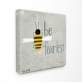 thumbnail image 1 of The Kids Room By Stupell Grey and Yellow Be Fearless Bee Illustration with Honeycomb Pattern Stretched Canvas Wall Art, 30 x 30, 1 of 3