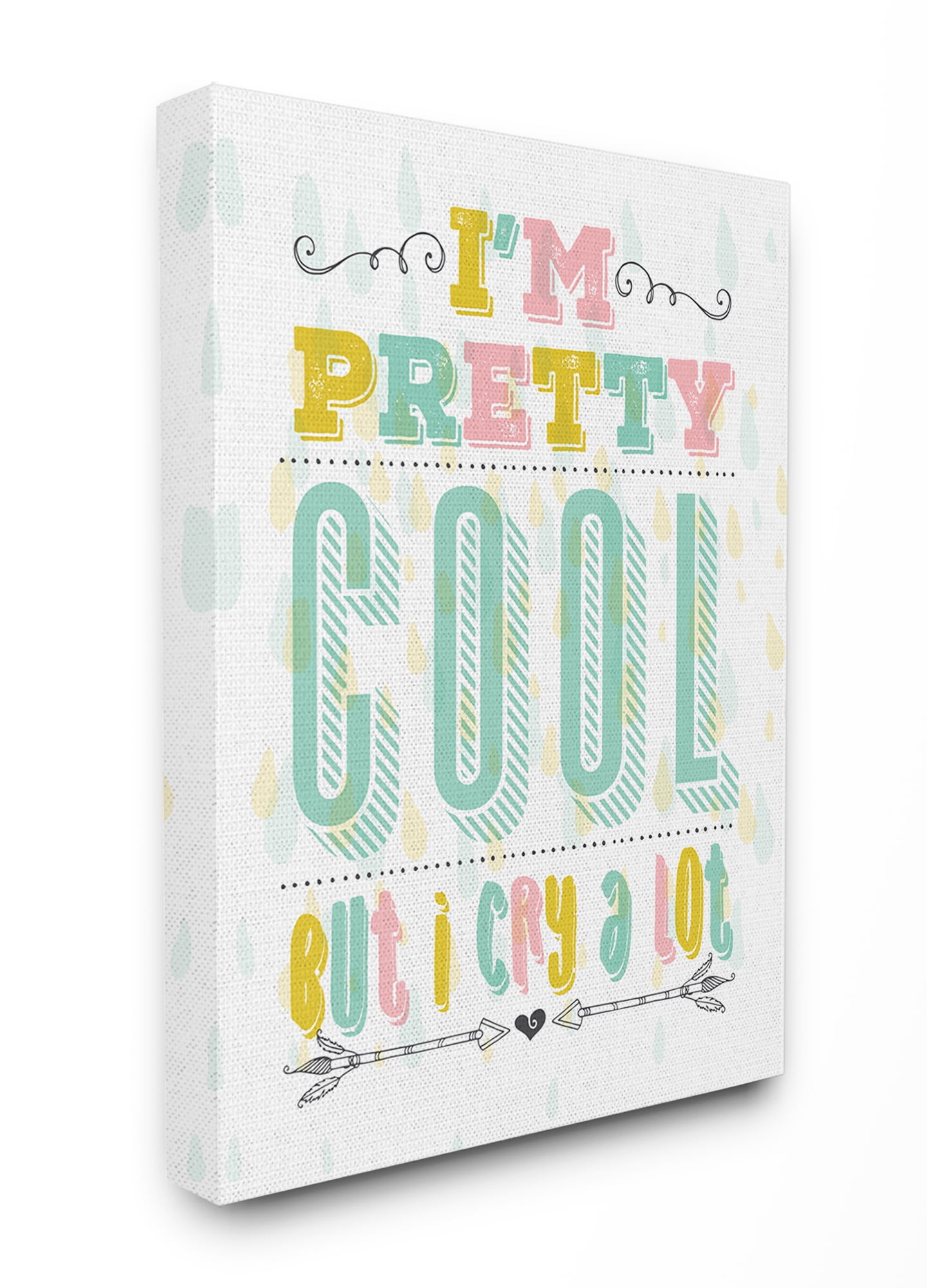 The Kids Room By Stupell I\'m Pretty Cool but I Cry A lot Funny Nursery Pastel Typography Stretched Canvas Wall Art, 24 x 30