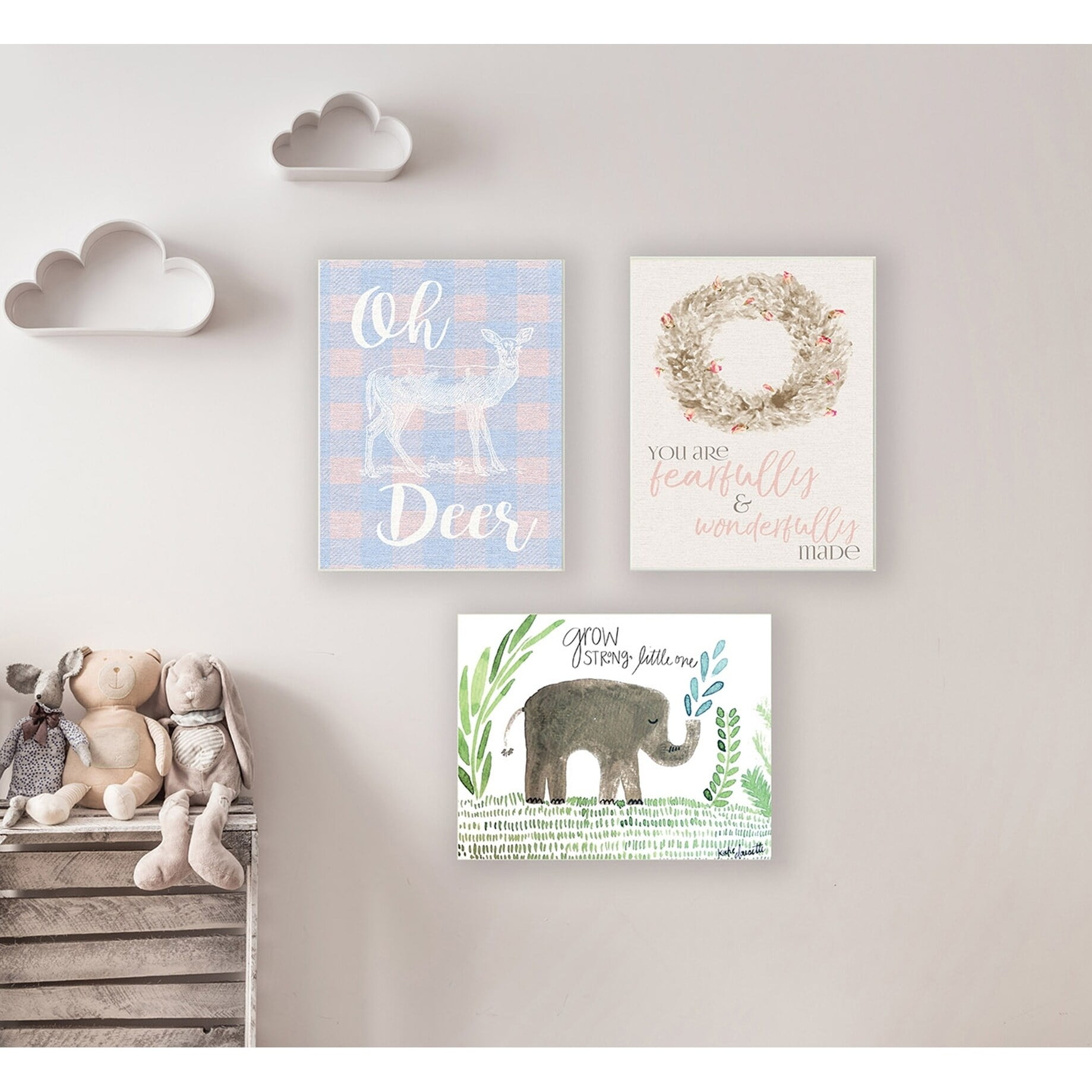 Placca A Muro Per Camera Bambini The Kids Room By Stupell - ABC E Canzoni Con Icone - Decorazione Parete In Legno 25x35 Cm