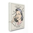 thumbnail image 1 of The Kids Room By Stupell Little Girls with Dreams Retro Designed Woman with Phone Canvas Wall Art, 1 of 6