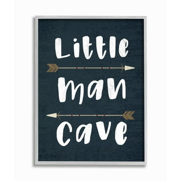 The Kids Room By Stupell Little Man Cave Arrows Gray Framed Texturized Art
