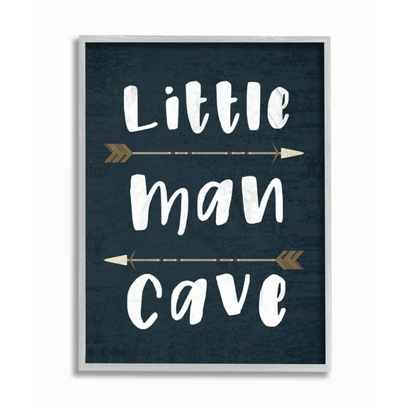 The Kids Room By Stupell Little Man Cave Arrows Gray Framed Texturized Art
