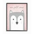 thumbnail image 1 of The Kids Room By Stupell Mon Petit Amour Grey Fox with Pink Polka dots Framed Texturized Art, 1 of 2