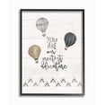 thumbnail image 1 of The Kids Room By Stupell Our Greatest Adventure Neutral Grey Hot Air Balloons Framed Texturized Art, 1 of 4