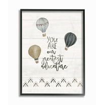 The Kids Room By Stupell Our Greatest Adventure Neutral Grey Hot Air Balloons Wall Plaque Art