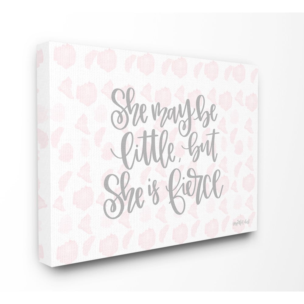 The Kids Room By Stupell She May Be Little But She Is Fierce Pink Watercolor Pattern