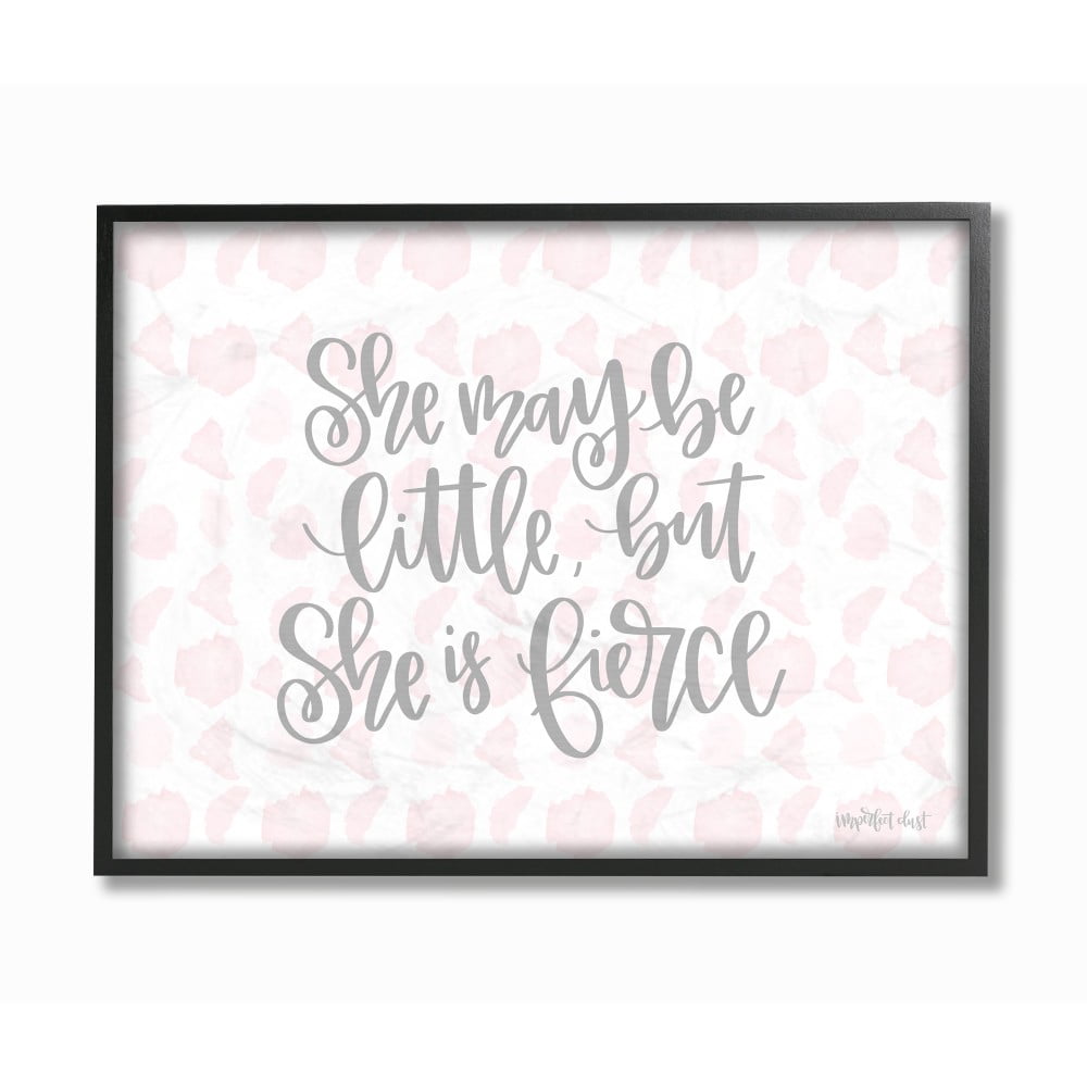 The Kids Room By Stupell She May Be Little But She Is Fierce Pink Watercolor Pattern