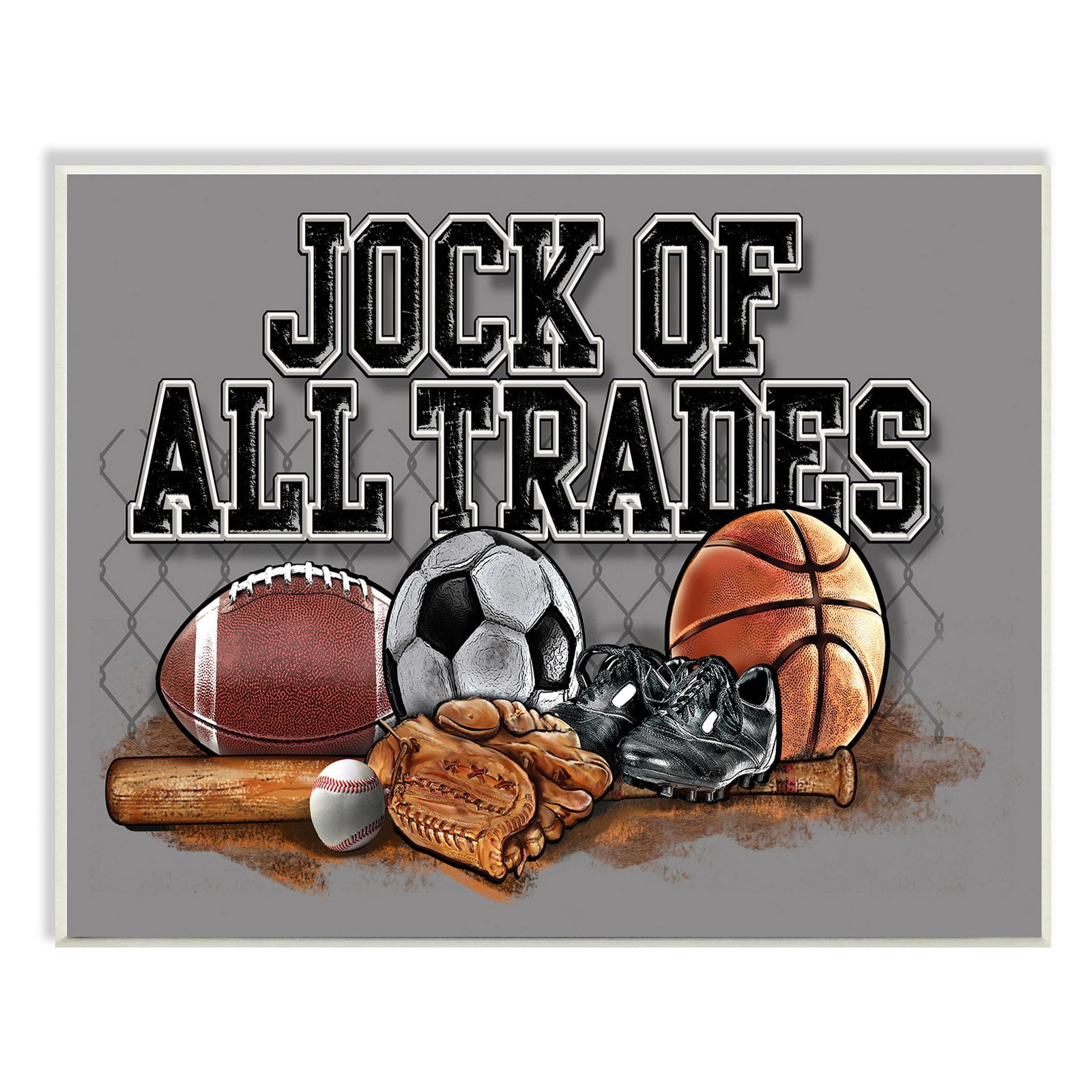 The Kids Room By Stupell Sports Contemporary Transitional MDF Wood Wall Plaques