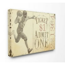 The Kids Room by Stupell Admit One Vintage Football Player Sports Design Canvas Wall Art by The Saturday Evening Post