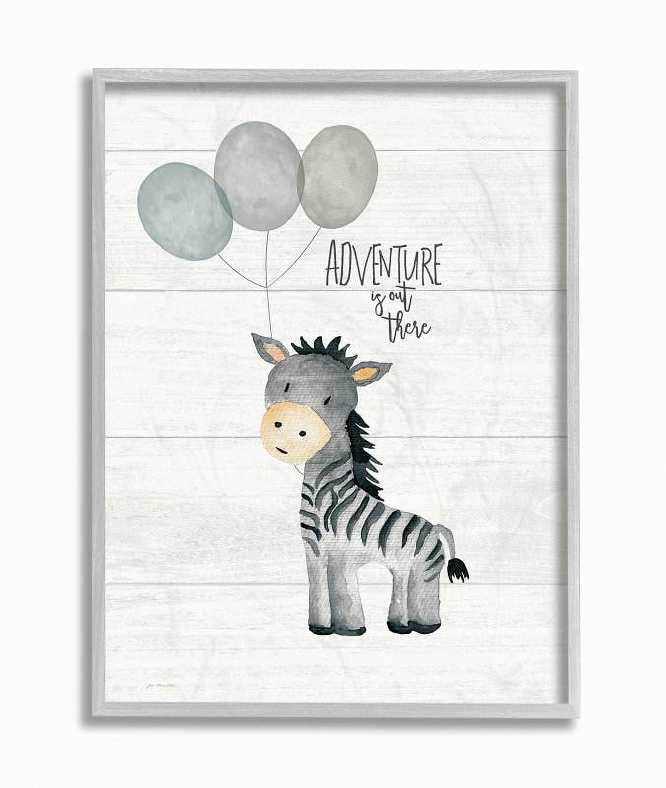 The Kids Room by Stupell Adventure Is Out There Zebra Framed Wall Art by Jo Moulton