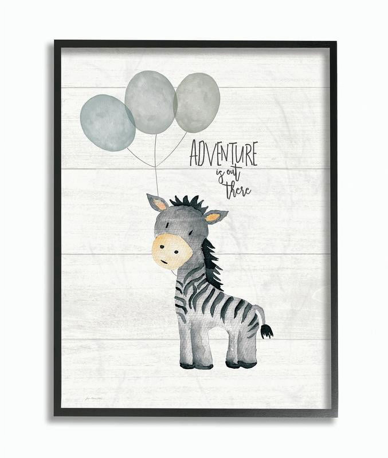 The Kids Room by Stupell Adventure Is Out There Zebra Framed Wall Art by Jo Moulton