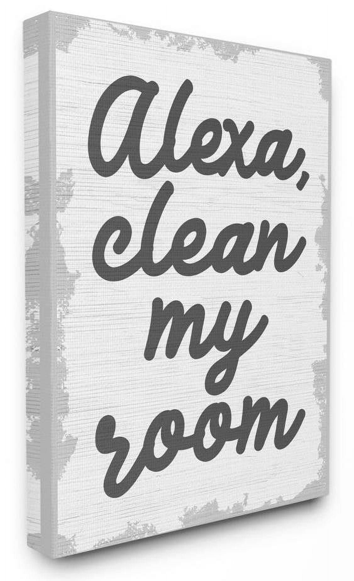 The Kids Room by Stupell Alexa Clean My Room Kids Funny Word Design Canvas Wall Art by Daphne Polselli