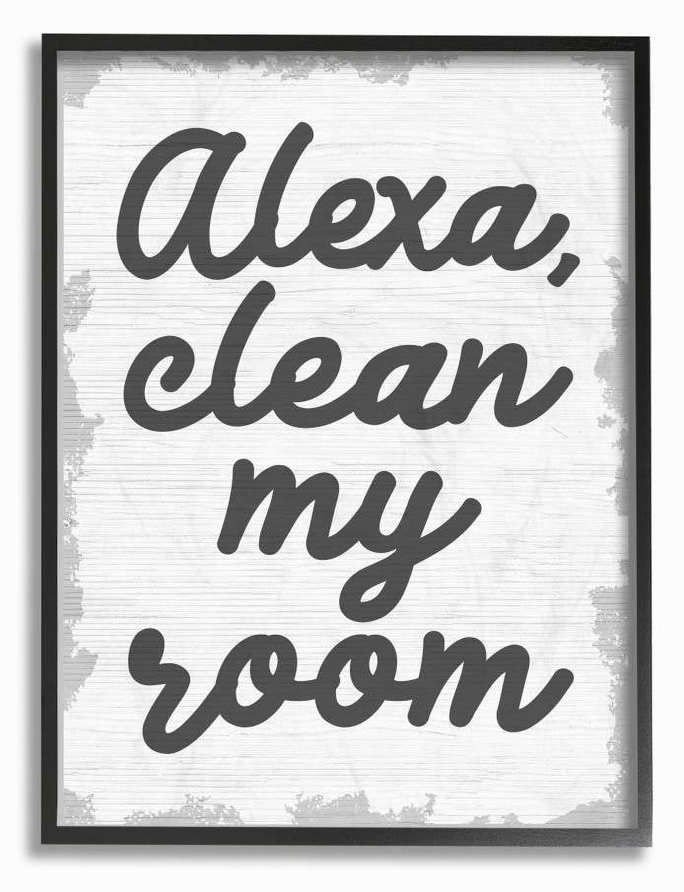 The Kids Room by Stupell Alexa Clean My Room Kids Funny Word Design Framed Wall Art by Daphne Polselli