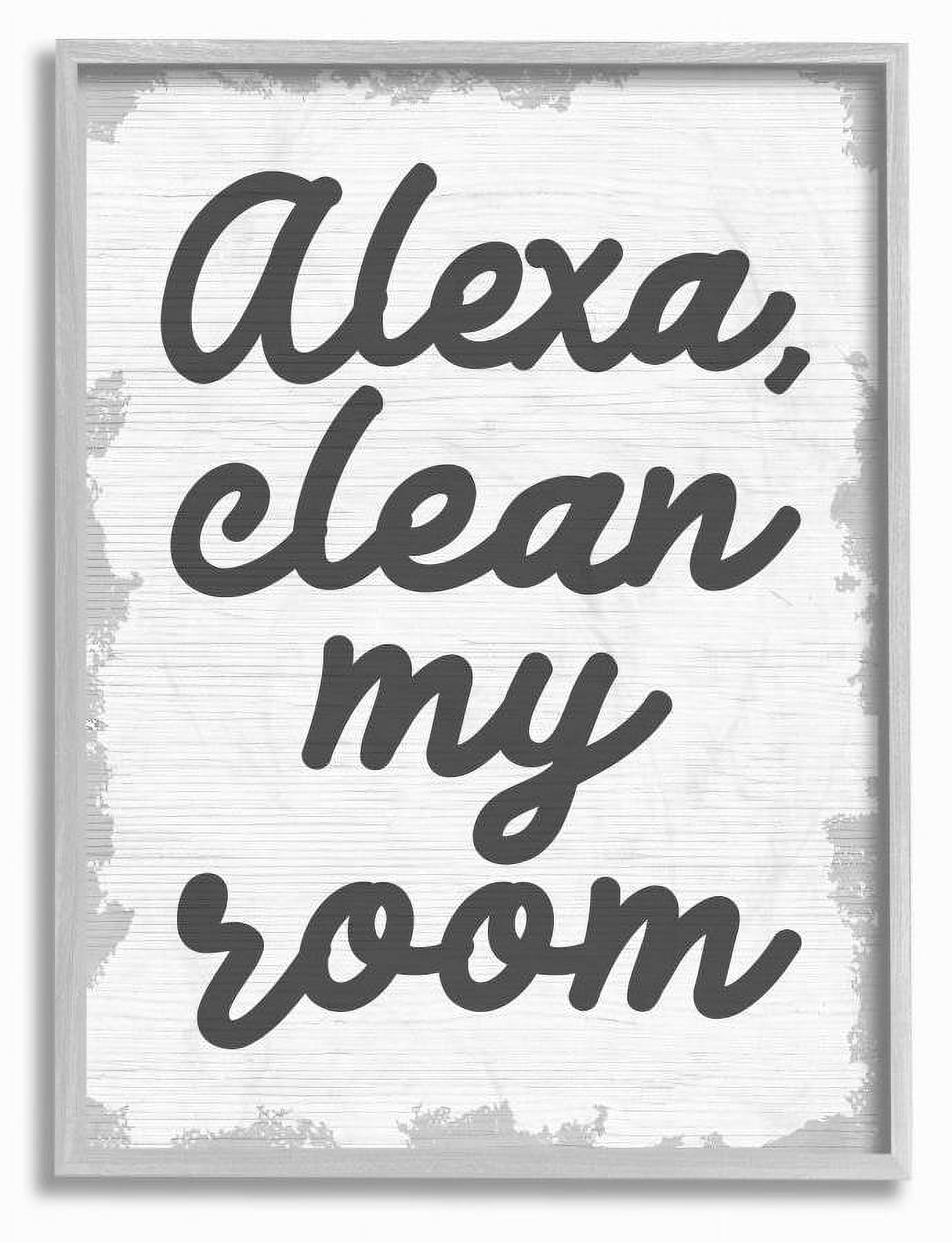 The Kids Room by Stupell Alexa Clean My Room Kids Funny Word Design Framed Wall Art by Daphne Polselli