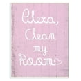 thumbnail image 1 of The Kids Room by Stupell Alexa Clean My Room Pink Kids Funny Word Design Wall Plaque by Daphne Polselli, 1 of 5