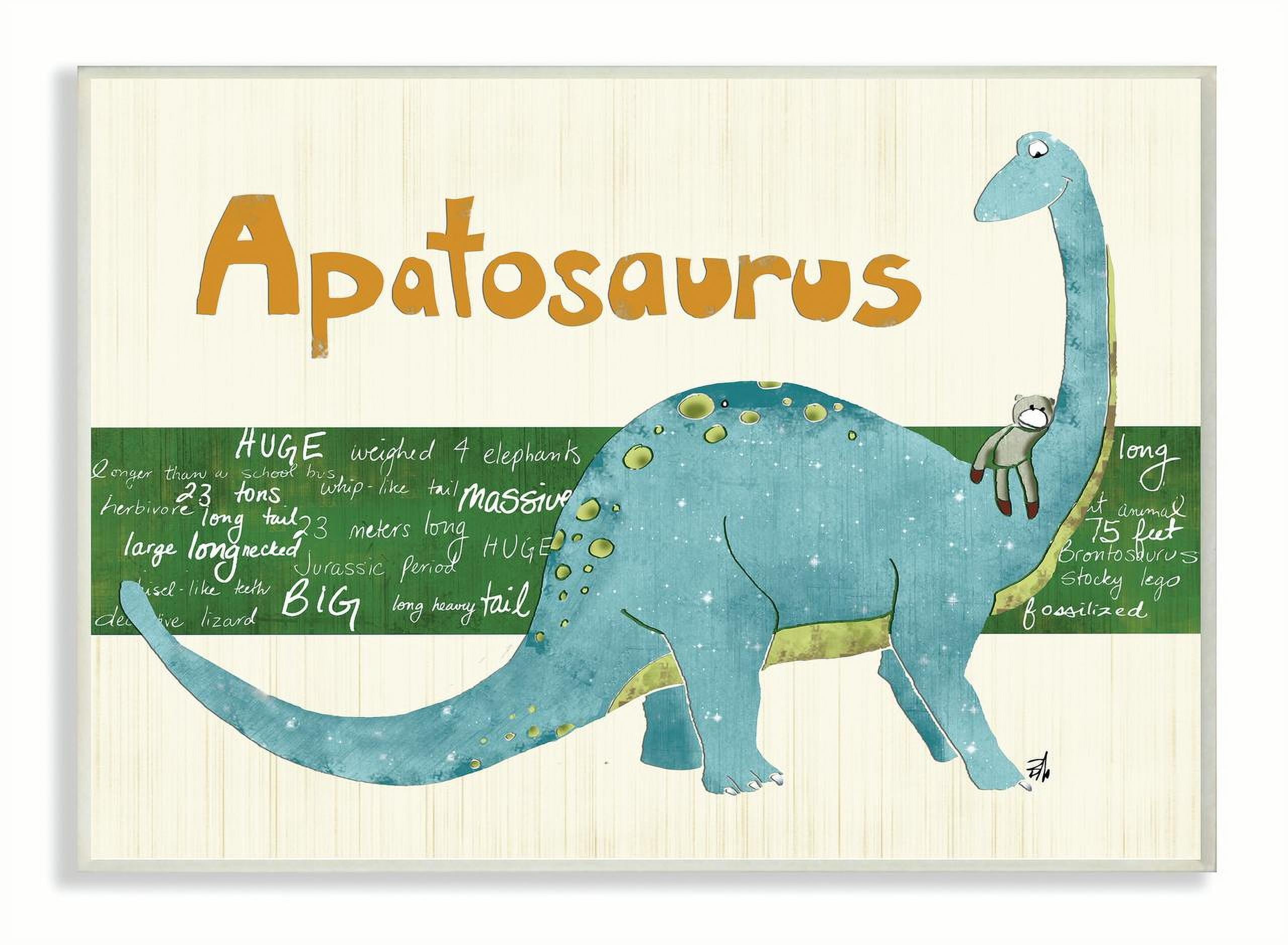 The Kids Room by Stupell Apatosaurus Dinosaur Wall Plaqueby Bealook Kids