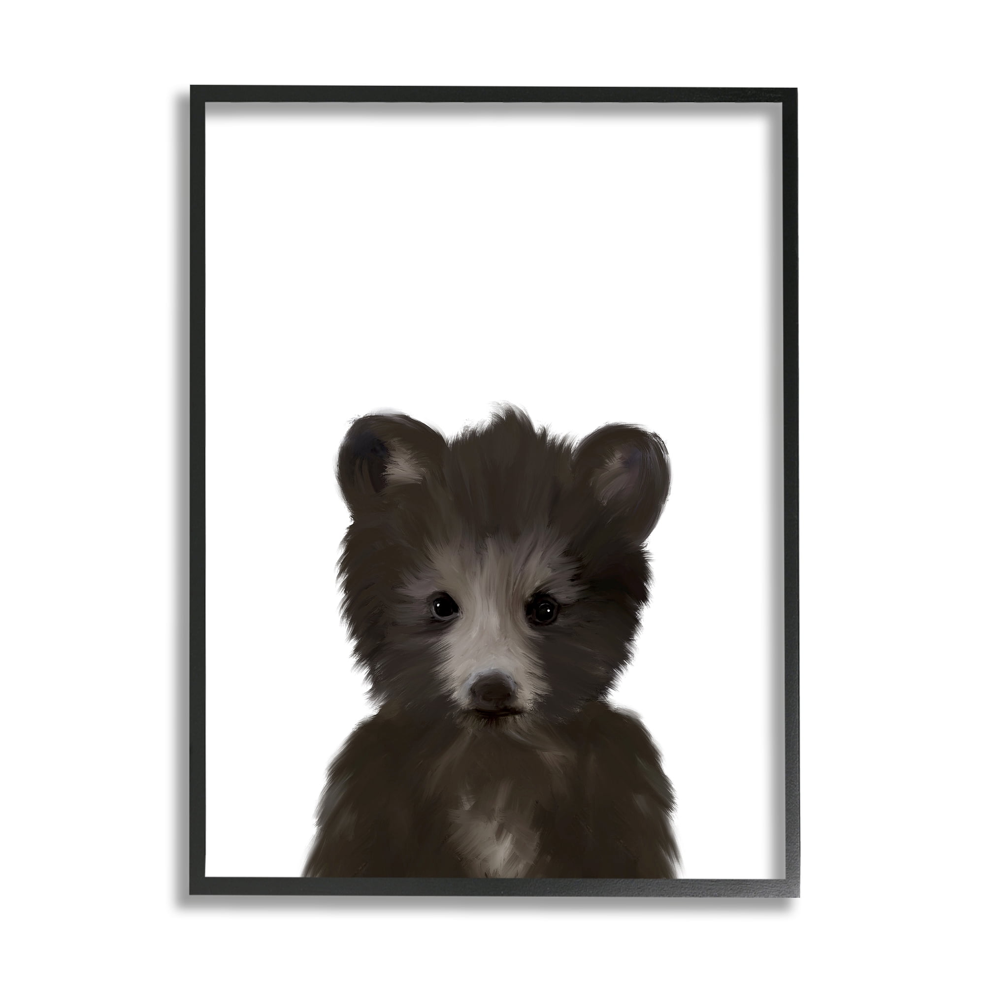 The Kids Room by Stupell Baby Black Bear Animal Kids Painting Framed Giclee Texturized Art by Leah Straatsma