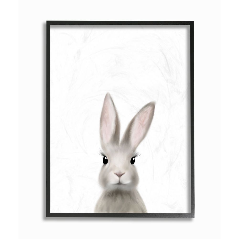 The Kids Room by Stupell Baby Bunny Animal Kids Painting Framed Giclee Texturized Art by Leah Straatsma