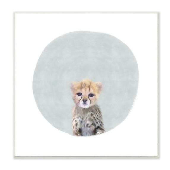 The Kids Room by Stupell Baby Cheetah Animal Kids Painting Wall Plaque Art by Leah Straatsma