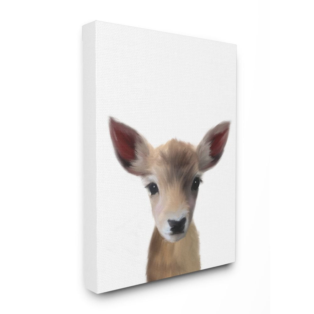 The Kids Room by Stupell Baby Deer Animal Kids Painting Canvas Wall Art by Leah Straatsma