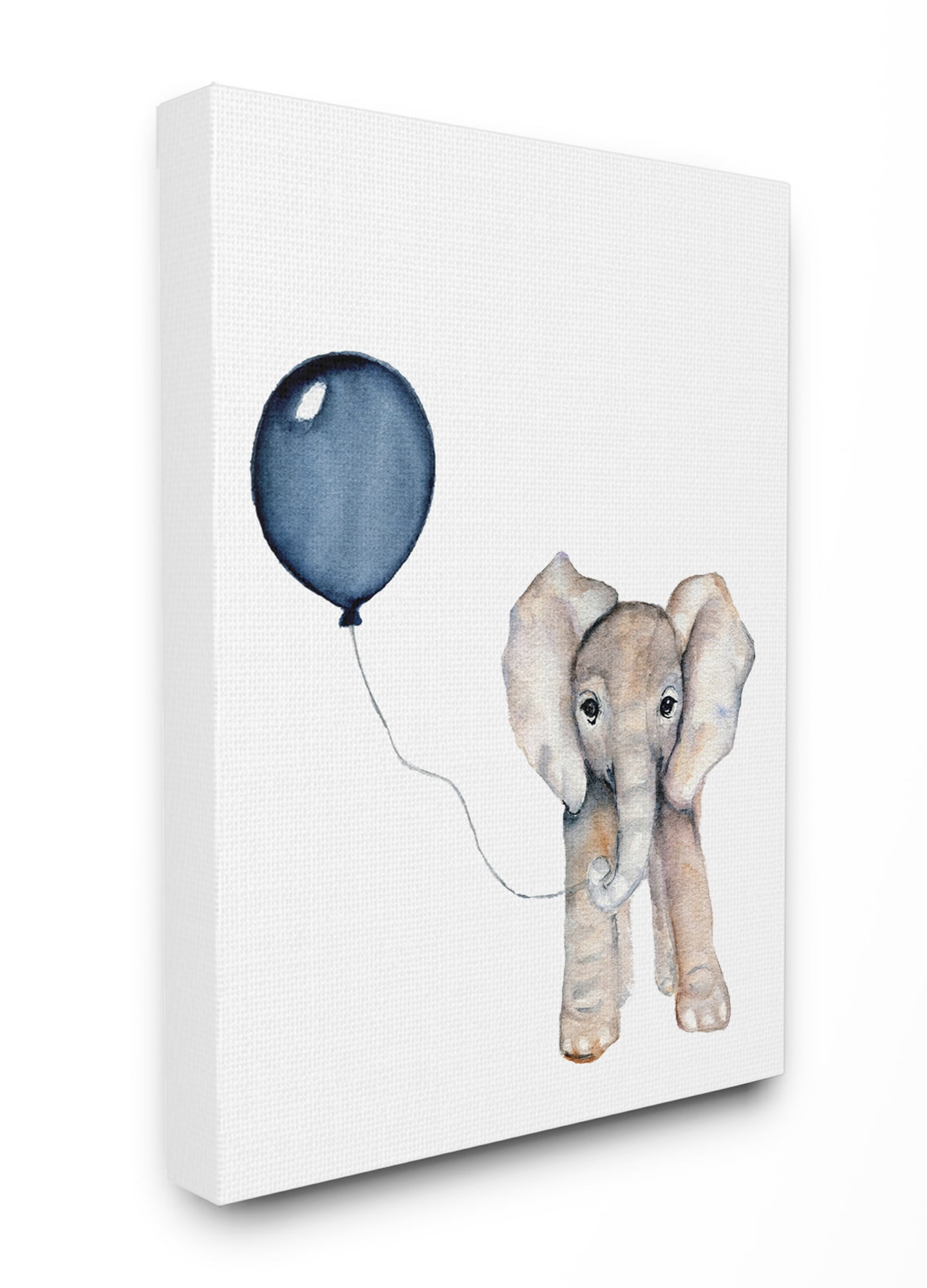 The Kids Room by Stupell Baby Elephant with Blue Balloon Canvas Wall Art by Daphne Polselli