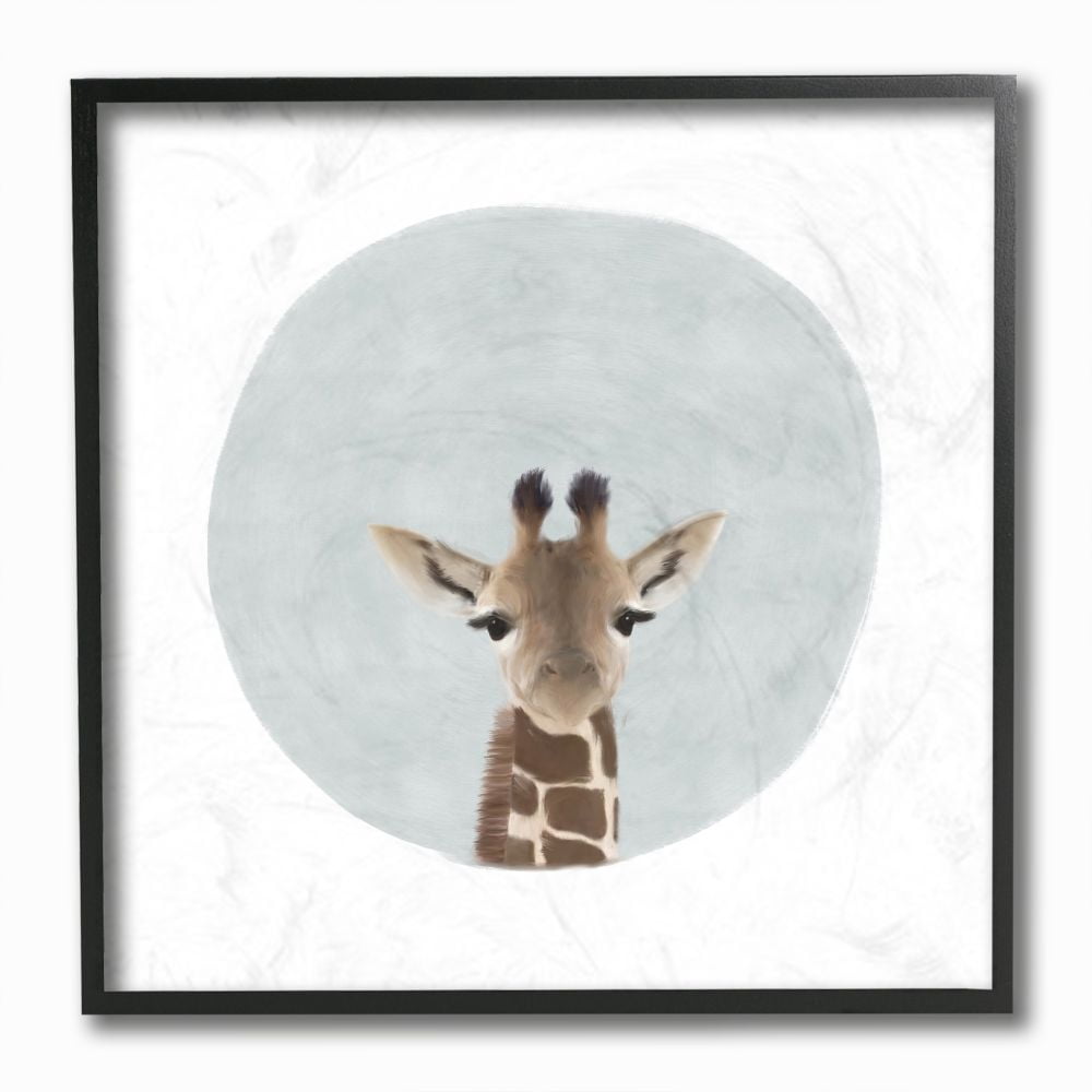 The Kids Room by Stupell Baby Giraffe Animal Kids Painting Framed Giclee Texturized Art by Leah Straatsma