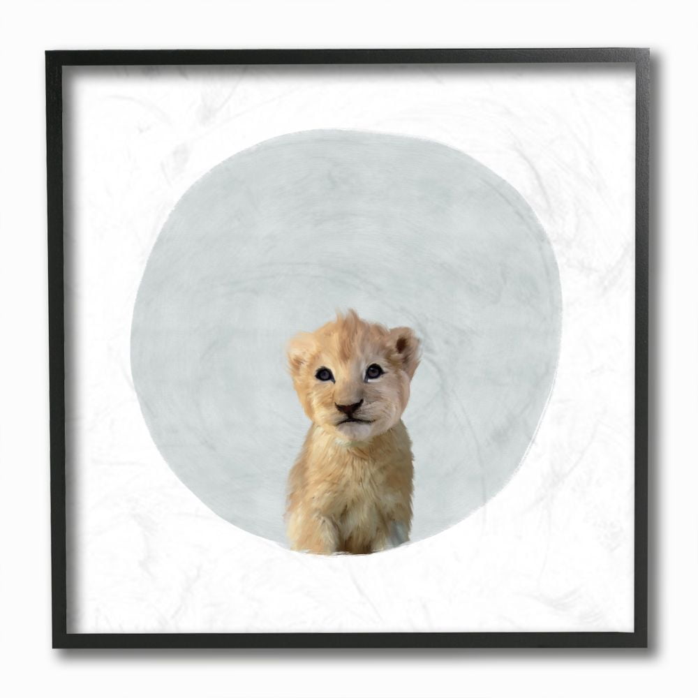 The Kids Room by Stupell Baby Lion Animal Kids Painting Framed Giclee Texturized Art by Leah Straatsma