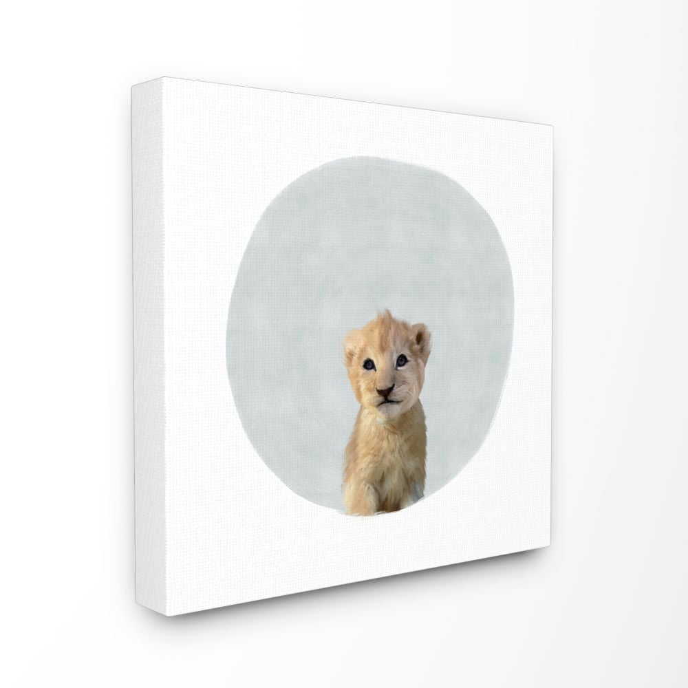 The Kids Room by Stupell Baby Lion Animal Kids Painting XL Canvas Wall Art by Leah Straatsma