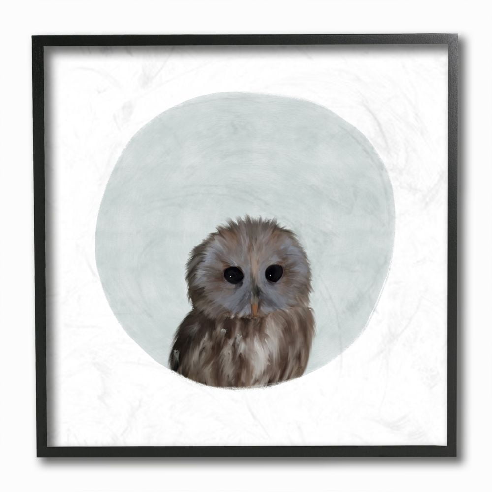 The Kids Room by Stupell Baby Owl Animal Kids Painting Framed Giclee Texturized Art by Leah Straatsma