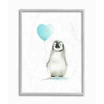 The Kids Room by Stupell Baby Penguin with Blue Balloon Framed Wall Art by Studio Q
