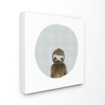 The Kids Room by Stupell Baby Sloth Animal Kids Painting Canvas Wall Art by Leah Straatsma